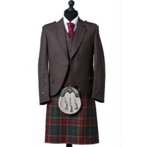 Brown Tweed Tartan Kilt Outfit