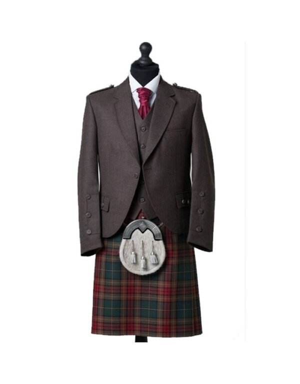 Brown Tweed Tartan Kilt Outfit