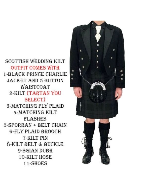 Scottish Wedding Argyll Kilt Outfit With Wallace Tartan - Image 2