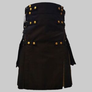 Black And Khaki Hybrid Utility Kilt