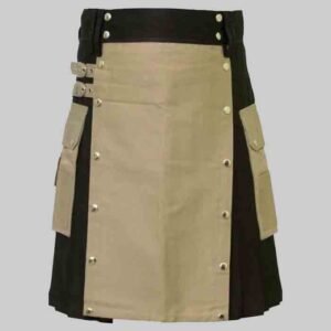Black And Khaki Two Tone Hybrid Utility Kilt