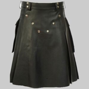 Black Leather Stylish Kilt