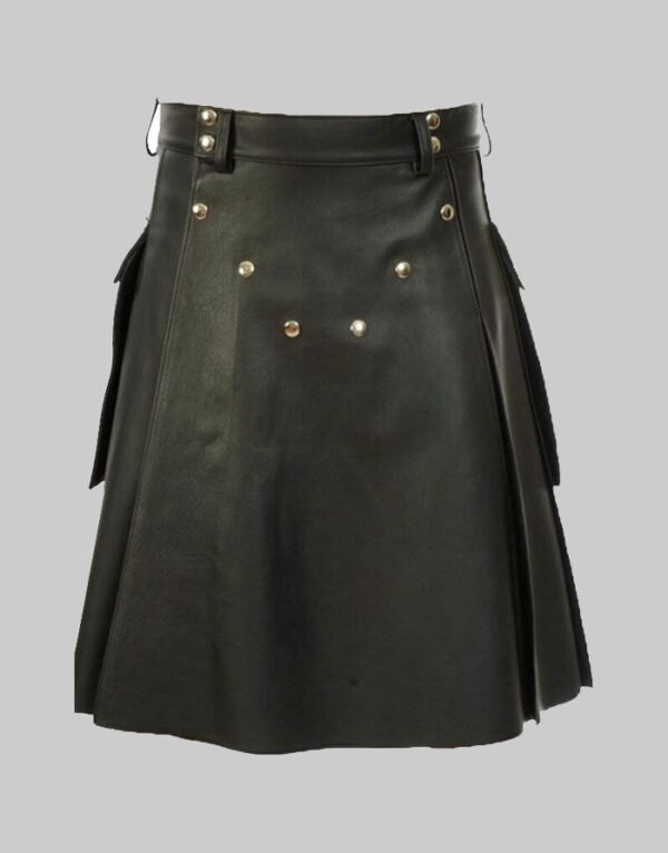 Black Leather Stylish Kilt