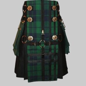 Black Watch Tartan Hybrid Gothic Utility Kilt