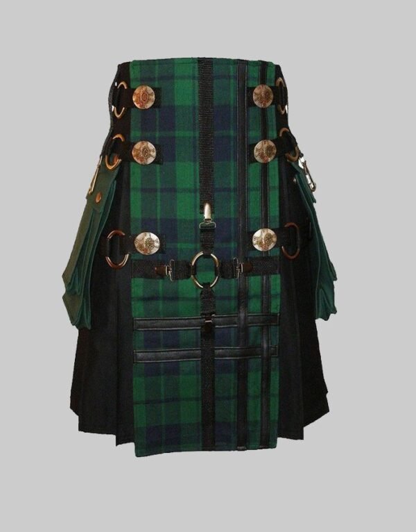 Black Watch Tartan Hybrid Gothic Utility Kilt