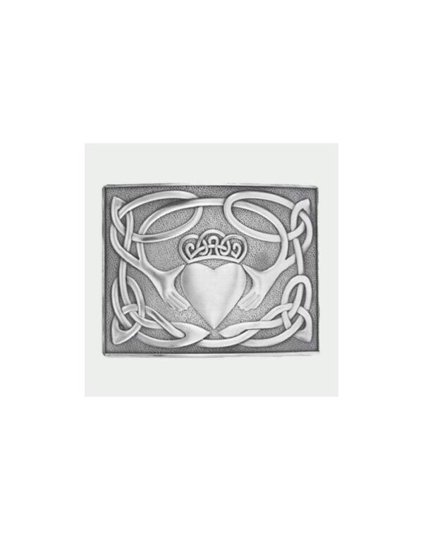 Celtic Chrome Heart Kilt Buckle