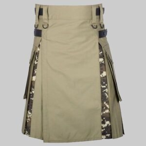 Digital Camo Khaki High Quality Cotton Hybrid Utility Kilt For Men