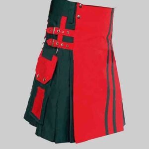Green And Red Color Stylish Hybrid Kilt