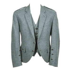 Green Lovat Wool Tweed Argyle Tweed Kilt Jacket