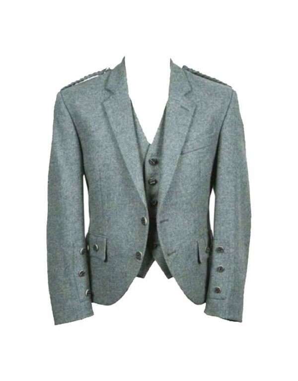 Green Lovat Wool Tweed Argyle Tweed Kilt Jacket