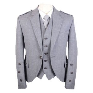Grey Arrochar Wool Tweed Argyle Jacket