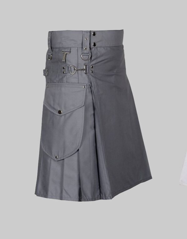 Grey Utility Kilt For Men