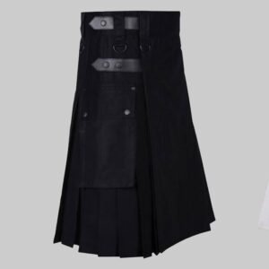 New Cargo Black Utility Kilt