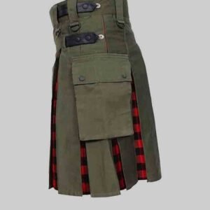 Olive Green And Rob Ray Tartan Hybrid Kilt