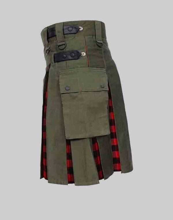 Olive Green And Rob Ray Tartan Hybrid Kilt
