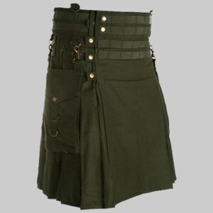 Olive Green Utility With Cargo Packet Kilt