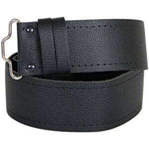 Plain Leather black kilt Belt