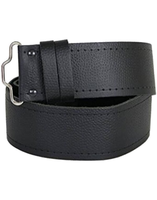 Plain Leather black kilt Belt