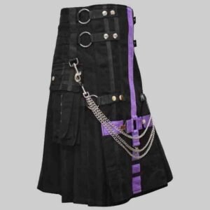 Purple And Black Two Tone Hybrid Utility Kilt
