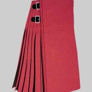 Solid Scarlet Weathered Tartan Kilt