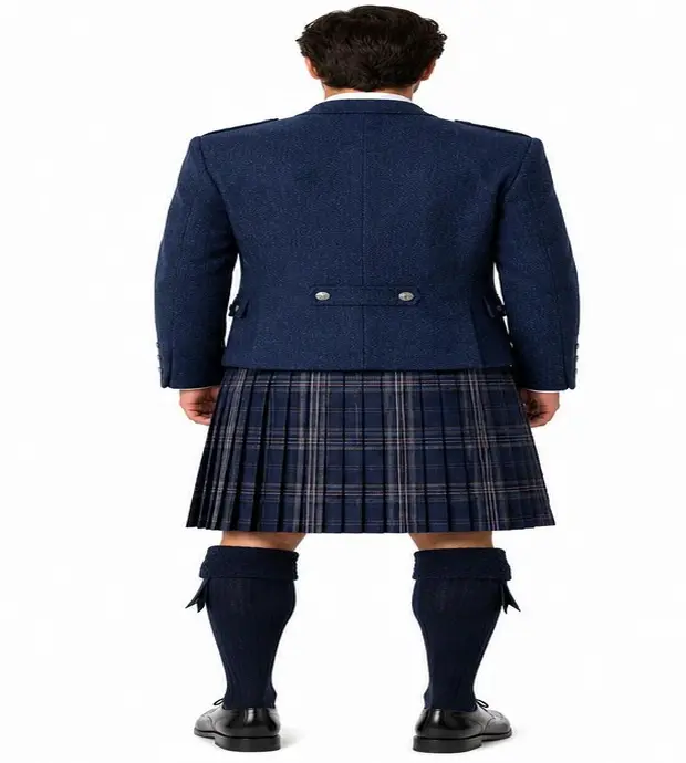 blue tweed klit outfit