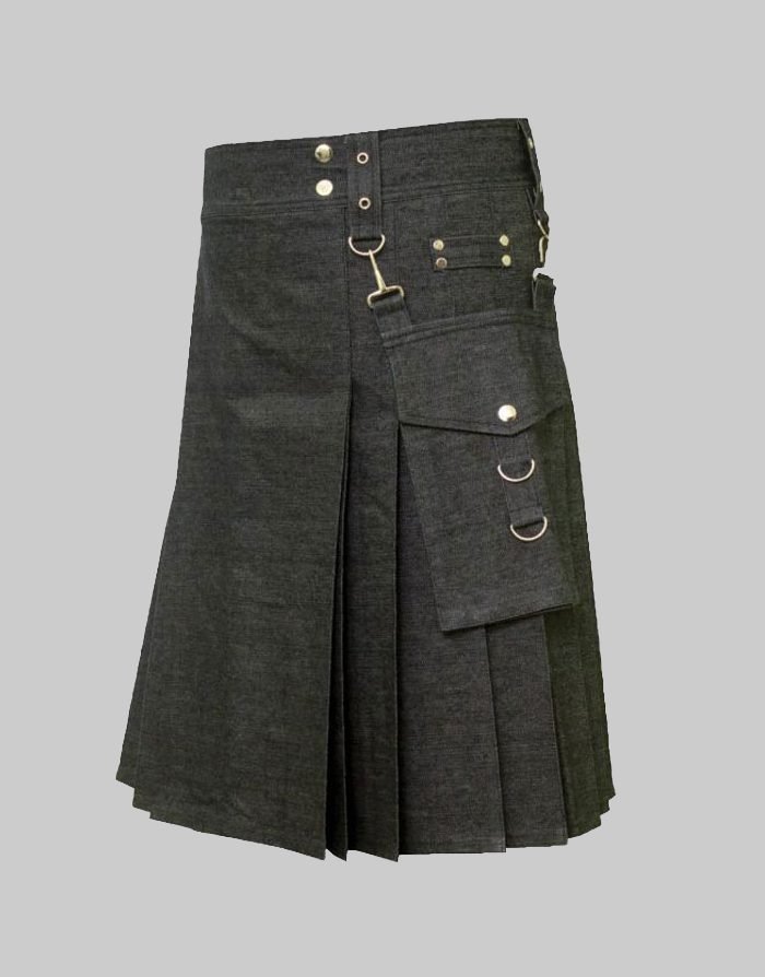 American Cargo Denim Kilt For Men