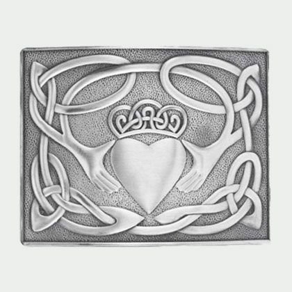 Celtic Chrome Heart Kilt Buckle