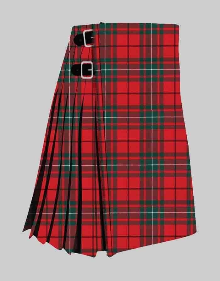 MacAuley Red Modern Tartan Kilt