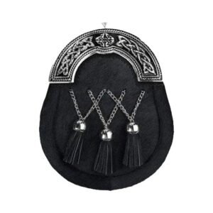 Black Enamel Cross Calfskin Full Dress Sporran