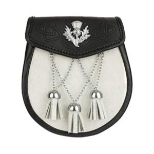 Embossed Thistle Leather Semi Dress Sporran