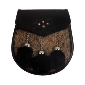 Grey and Black Rabbit Fur Cross Semi Dress Sporran