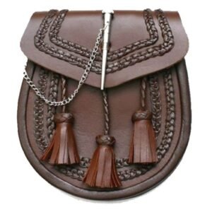 Handmade Maestro Brown Lock Pin Leather Sporran