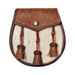 Khaki Celtic Embossed Calfskin Sporran