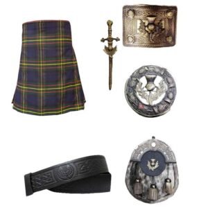 Highland Maclaren Tartan 6 pcs Scottish Kilt Set